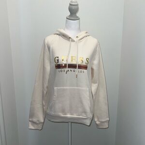 GUESS Cream Hoodie with Gold Accents